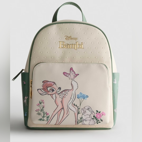 Disney Handbags - Disney’s Bambi Faux Leather Backpack, Floral, Green, Primark